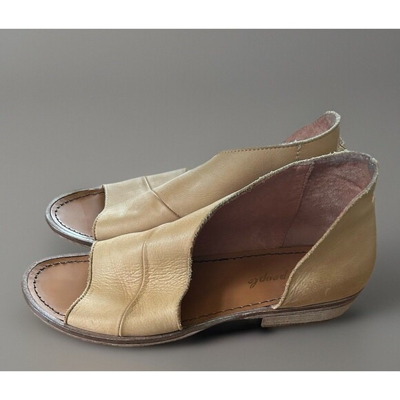 Free People Mont Blanc Sandals Leather Block Heel Size 39/8.5 US - Picture 2 of 11